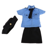 Maxbell Stylish 1/3 BJD Doll Clothes Policewoman Uniform - Shirt Skirt Cap Outfits For Night Lolita BJD Fashion Girl Doll - Aladdin Shoppers