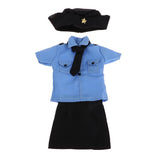 Maxbell Stylish 1/3 BJD Doll Clothes Policewoman Uniform - Shirt Skirt Cap Outfits For Night Lolita BJD Fashion Girl Doll - Aladdin Shoppers