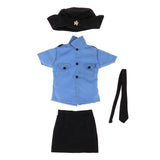 Maxbell Stylish 1/3 BJD Doll Clothes Policewoman Uniform - Shirt Skirt Cap Outfits For Night Lolita BJD Fashion Girl Doll - Aladdin Shoppers