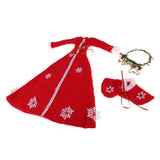 Maxbell 3pcs Long Sleeve Dress Suit for 1/3 BJD Night Lolita Christmas Costume Accessories - Aladdin Shoppers