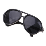 Maxbell 25cm Doll's Sunglasses Big Oval Shape Sunglasses Retro Frame Eyewear for Mellchan Dolls Black - Aladdin Shoppers