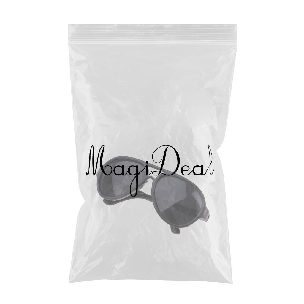 Maxbell Maxbell 25cm Doll's Sunglasses Big Oval Shape Sunglasses Retro Frame Eyewear for Mellchan Dolls Black
