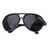Maxbell 25cm Doll's Sunglasses Big Oval Shape Sunglasses Retro Frame Eyewear for Mellchan Dolls Black - Aladdin Shoppers