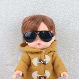 Maxbell 25cm Doll's Sunglasses Big Oval Shape Sunglasses Retro Frame Eyewear for Mellchan Dolls Black - Aladdin Shoppers