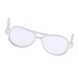 Maxbell 25cm Doll's Sunglasses Big Oval Shape Sunglasses Retro Frame Eyewear for Mellchan Dolls White - Aladdin Shoppers
