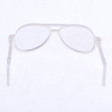 Maxbell 25cm Doll's Sunglasses Big Oval Shape Sunglasses Retro Frame Eyewear for Mellchan Dolls White - Aladdin Shoppers