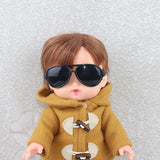 Maxbell 25cm Doll's Sunglasses Big Oval Shape Sunglasses Retro Frame Eyewear for Mellchan Dolls White - Aladdin Shoppers