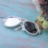 Maxbell 25cm Doll's Sunglasses Big Oval Shape Sunglasses Retro Frame Eyewear for Mellchan Dolls White - Aladdin Shoppers