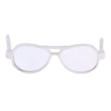 Maxbell 25cm Doll's Sunglasses Big Oval Shape Sunglasses Retro Frame Eyewear for Mellchan Dolls White - Aladdin Shoppers