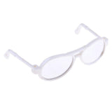 Maxbell 25cm Doll's Sunglasses Big Oval Shape Sunglasses Retro Frame Eyewear for Mellchan Dolls White - Aladdin Shoppers