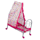 Maxbell Maxbell Simulation Baby Toddler Crib Bed with Tents Wheels ABS Plastic Furniture for 9-20inch Reborn Doll Supplies