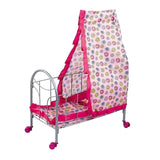 Maxbell Maxbell Simulation Baby Toddler Crib Bed with Tents Wheels ABS Plastic Furniture for 9-20inch Reborn Doll Supplies