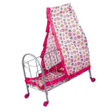 Maxbell Maxbell Simulation Baby Toddler Crib Bed with Tents Wheels ABS Plastic Furniture for 9-20inch Reborn Doll Supplies