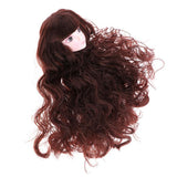 Maxbell Lifelike Make-up Head Sculpt with Brown Curly Wig Supplies for 1/6 BJD, XinYi Dolls Changing - Aladdin Shoppers