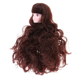 Maxbell Lifelike Make-up Head Sculpt with Brown Curly Wig Supplies for 1/6 BJD, XinYi Dolls Changing - Aladdin Shoppers