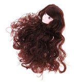Maxbell Lifelike Make-up Head Sculpt with Brown Curly Wig Supplies for 1/6 BJD, XinYi Dolls Changing - Aladdin Shoppers