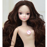 Maxbell 1/6 BJD Doll Head with Long Brown Hair Ball Jointed Dolls Head Sculpt DIY Custom Parts Supplies - Aladdin Shoppers