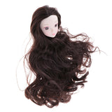 Maxbell 1/6 BJD Doll Head with Long Brown Hair Ball Jointed Dolls Head Sculpt DIY Custom Parts Supplies - Aladdin Shoppers