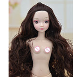 Maxbell For 1/6 BJD Female Head Sculpt Ball Jointed Doll Head with Curly Hair 3D Eyes DIY Making Accessory - Aladdin Shoppers