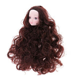 Maxbell For 1/6 BJD Female Head Sculpt Ball Jointed Doll Head with Curly Hair 3D Eyes DIY Making Accessory - Aladdin Shoppers