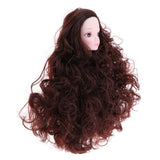 Maxbell For 1/6 BJD Female Head Sculpt Ball Jointed Doll Head with Curly Hair 3D Eyes DIY Making Accessory - Aladdin Shoppers