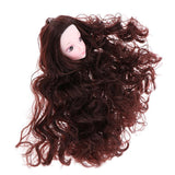 Maxbell For 1/6 BJD Female Head Sculpt Ball Jointed Doll Head with Curly Hair 3D Eyes DIY Making Accessory - Aladdin Shoppers