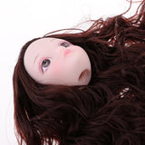 Maxbell For 1/6 BJD Female Head Sculpt Ball Jointed Doll Head with Curly Hair 3D Eyes DIY Making Accessory - Aladdin Shoppers