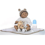 Maxbell Realistic 18inch Silicone Reborn African American Doll Toddler Newborn Baby Doll - Mohair Hair, Hand-drawn Nails, Acrylic Brown Eyes - Aladdin Shoppers