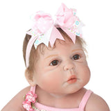 Maxbell 56cm Adorable Silicone Princess Reborn Doll Model in Pink Braces Dress Outfit Accessories - Aladdin Shoppers