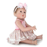 Maxbell 56cm Adorable Silicone Princess Reborn Doll Model in Pink Braces Dress Outfit Accessories - Aladdin Shoppers