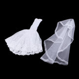 Maxbell Dress + Veil/ Doll Party Dress Evening Gown Skirt Clothing Outfit Accessories For 1/3 BJD Dolls - Aladdin Shoppers