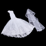 Maxbell Dress + Veil/ Doll Party Dress Evening Gown Skirt Clothing Outfit Accessories For 1/3 BJD Dolls - Aladdin Shoppers