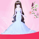 Maxbell Dress + Veil/ Doll Party Dress Evening Gown Skirt Clothing Outfit Accessories For 1/3 BJD Dolls - Aladdin Shoppers