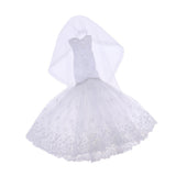 Maxbell Dress + Veil/ Doll Party Dress Evening Gown Skirt Clothing Outfit Accessories For 1/3 BJD Dolls - Aladdin Shoppers