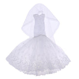 Maxbell Dress + Veil/ Doll Party Dress Evening Gown Skirt Clothing Outfit Accessories For 1/3 BJD Dolls - Aladdin Shoppers