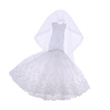 Maxbell Dress + Veil/ Doll Party Dress Evening Gown Skirt Clothing Outfit Accessories For 1/3 BJD Dolls - Aladdin Shoppers
