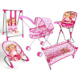 Maxbell Doll Baby Toddler Infant Swing Toddler Crib Playset Kids Simulation Toy