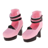 Maxbell 12inch Fashion Doll Shoes 1/6 Ball Jointed Doll Ankle Belt Thick Heels Leather Shoes for Dollfie for Blythe Girl Custom Accessory - Aladdin Shoppers