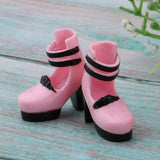 Maxbell 12inch Fashion Doll Shoes 1/6 Ball Jointed Doll Ankle Belt Thick Heels Leather Shoes for Dollfie for Blythe Girl Custom Accessory - Aladdin Shoppers
