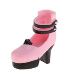 Maxbell 12inch Fashion Doll Shoes 1/6 Ball Jointed Doll Ankle Belt Thick Heels Leather Shoes for Dollfie for Blythe Girl Custom Accessory - Aladdin Shoppers