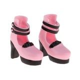 Maxbell 12inch Fashion Doll Shoes 1/6 Ball Jointed Doll Ankle Belt Thick Heels Leather Shoes for Dollfie for Blythe Girl Custom Accessory - Aladdin Shoppers