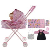 Maxbell Detachable Doll Stroller with Sun Visor Hood Baby Doll Trolley Toys & Newborn Baby Doll For Reborn Doll Simulation Nursing Accessory - Aladdin Shoppers