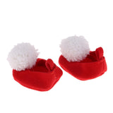 Handmade Cute Baby Girl Doll Shoes Christmas Festival Shoes Flats Ballet Shoes With Plush Ball Clothes Accessory For MellChan Doll - Aladdin Shoppers