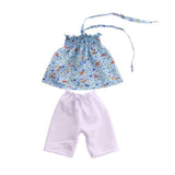 Maxbell 18 Inch Doll Clothes - Summer Outfit Floral Top Pants Set, For Doll Clothes Accessories (Blue) - Aladdin Shoppers