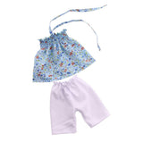Maxbell 18 Inch Doll Clothes - Summer Outfit Floral Top Pants Set, For Doll Clothes Accessories (Blue) - Aladdin Shoppers