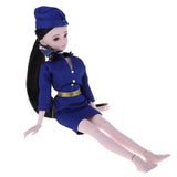 Maxbell 23 Joints 1/3 BJD SD Girl Nude Body Doll in Uniform Clothes - Can Change Head, Eyes, Facial Make Up High Quality Plastic Toy - Aladdin Shoppers