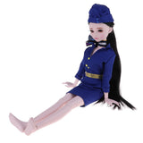 Maxbell 23 Joints 1/3 BJD SD Girl Nude Body Doll in Uniform Clothes - Can Change Head, Eyes, Facial Make Up High Quality Plastic Toy - Aladdin Shoppers