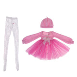 Maxbell Fashion Sweater Gauzy Dress with Beret Lace Stockings for 1/3 BJD 60cm Dolls Accs Pink - Aladdin Shoppers