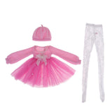 Maxbell Fashion Sweater Gauzy Dress with Beret Lace Stockings for 1/3 BJD 60cm Dolls Accs Pink - Aladdin Shoppers