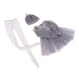 Maxbell Fashion Sweater Gauzy Dress with Beret Lace Stockings for 1/3 BJD 60cm Dolls Accs Gray - Aladdin Shoppers